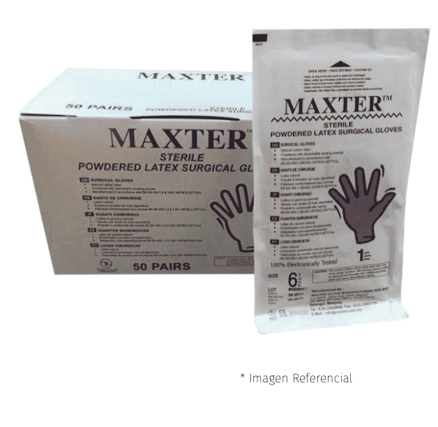 GUANTES QUIRÚRGICOS ESTÉRILES (50 PARES)