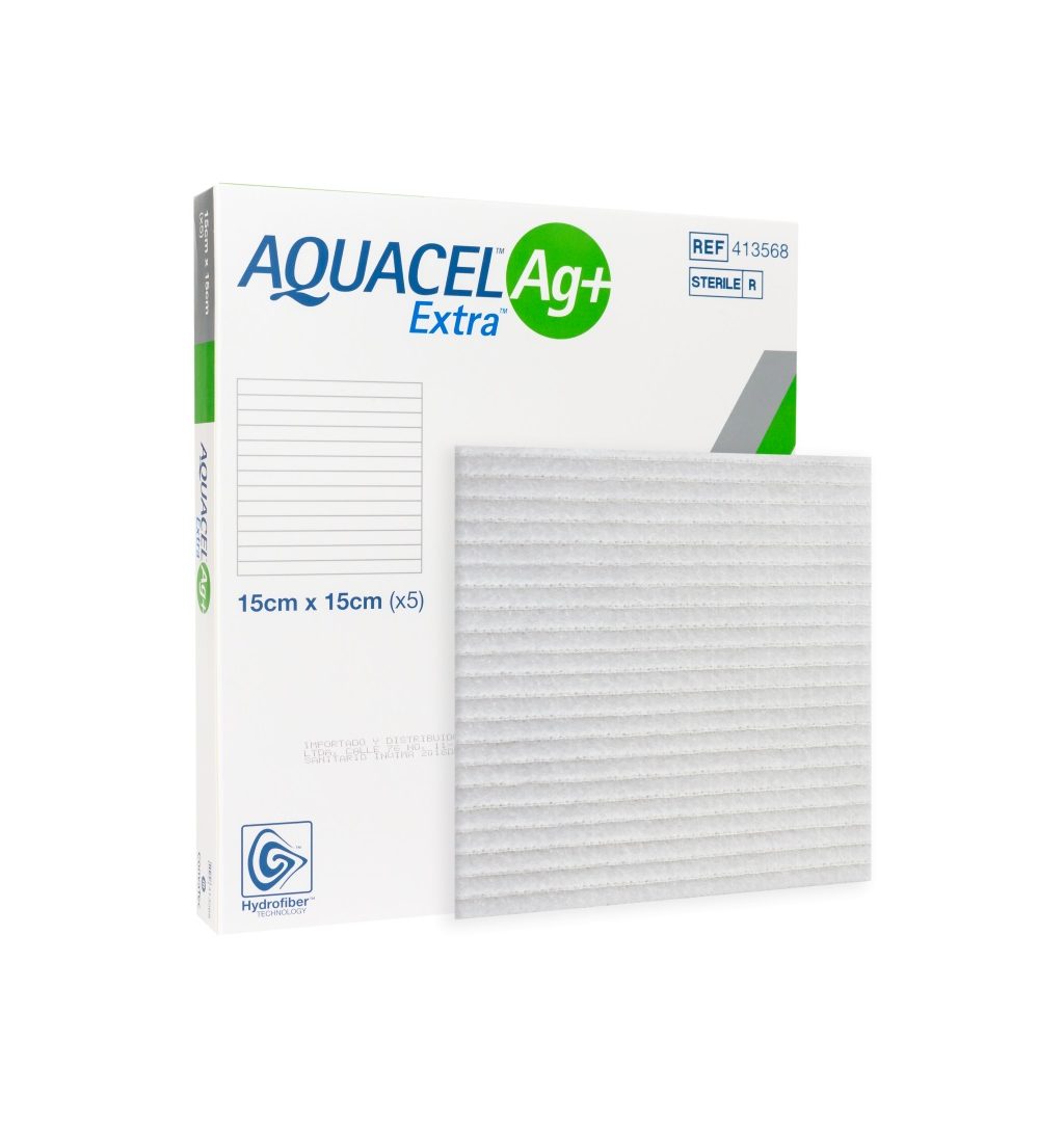 APOSITO DE HIDROFIBRA AQUACEL AG+ EXTRA 15X15 CM – CONVATEC