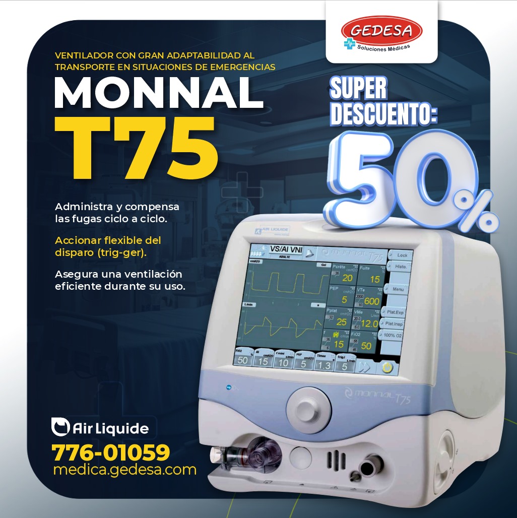 VENTILADOR MECANICO MONNAL T75- AIR LIQUID 4 VENTILADOR MECANICO MONNAL T75- AIR LIQUID - Imagen 2