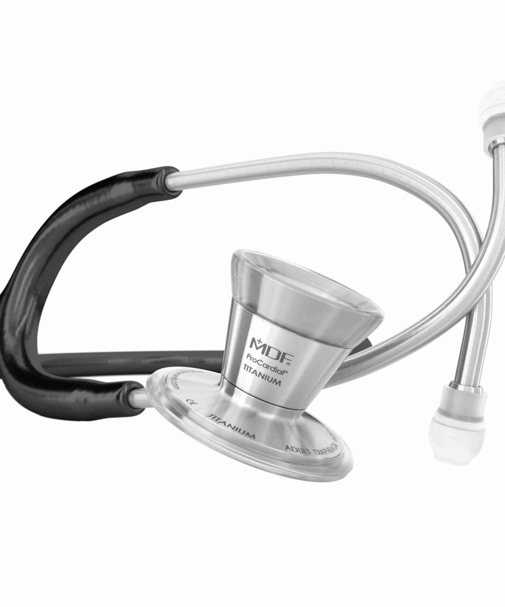 MDF. ESTETOS. PROCARDIAL ADULTO TITANIO CAMPANA DUAL NEGRO/PLATEADO MDF797T11